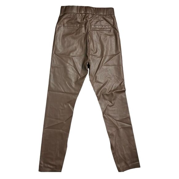 Blank NYC Pants Womens 29 Brown Faux Leather Skinny Ankle Slit Chocolate Pull On - Picture 11 of 14